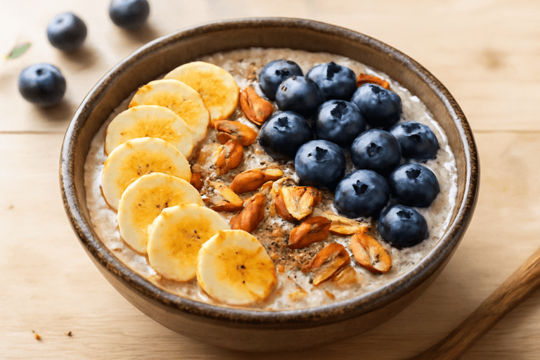 Proteinreiches veganes Frühstücks-Quinoa-Bowl