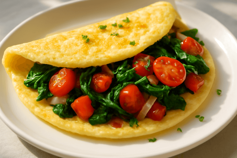 Omelette minceur aux légumes colorés
