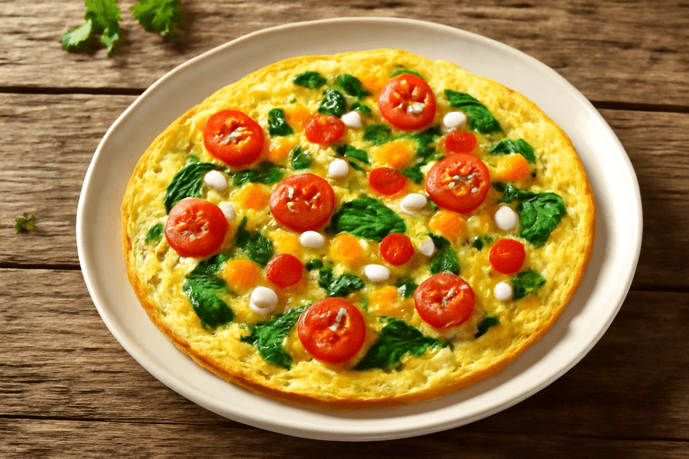 Omletă cu legume și brânză slabă