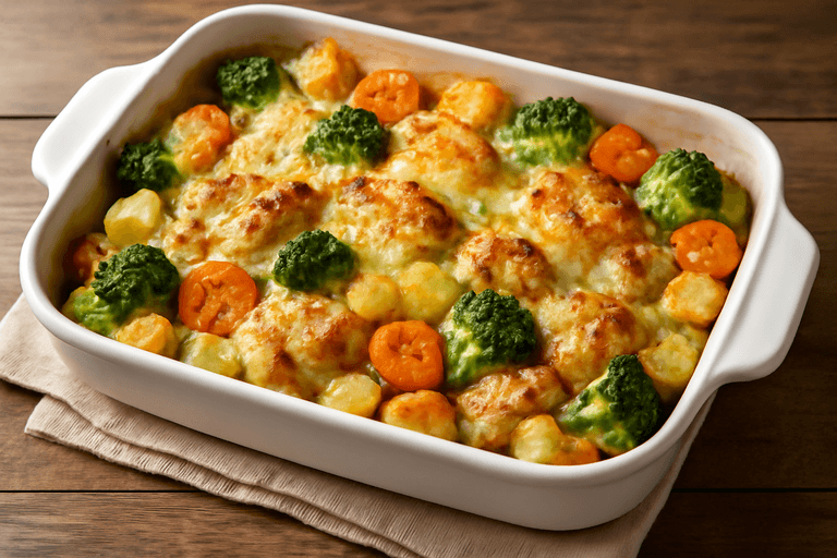 Leichter Hähnchen-Gemüse-Auflauf