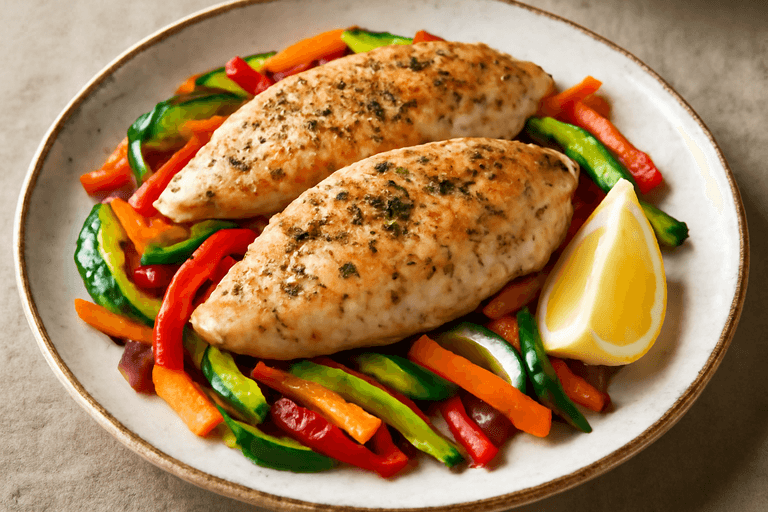 Pechuga de Pollo a la Plancha con Verduras Asadas