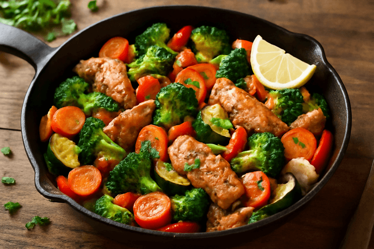 Hähnchen-Gemüse-Pfanne mit Kräutern