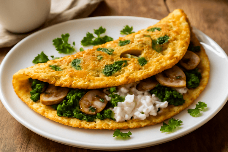 Hearty Spinach & Mushroom Protein Omelette