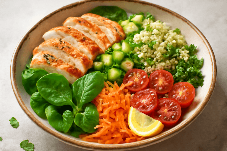 Salada Clássica de Frango Grelhado e Quinoa