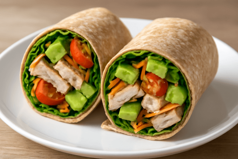 Proteinreicher Puten-Gemüse-Wrap