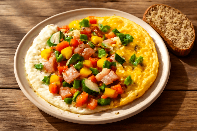 Ομελέτα με Λαχανικά και Καπνιστή Γαλοπούλα