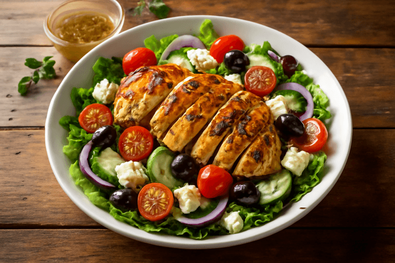 Ensalada Mediterránea de Pollo Asado