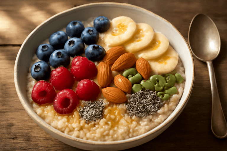 Proteinrik Havregrynsgröt med Bär & Nötter