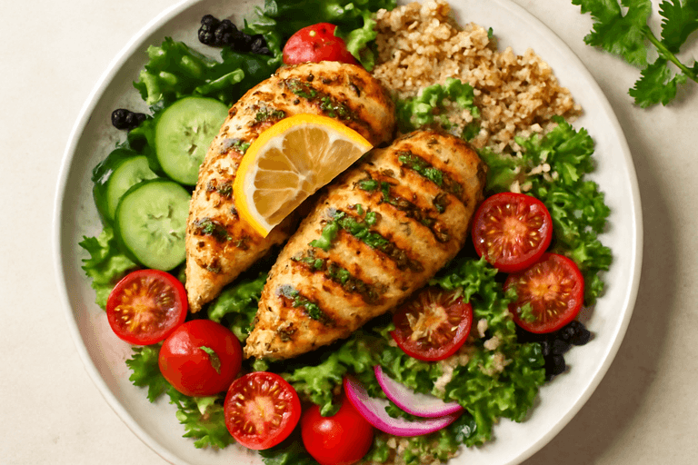 Klassisk kycklingsallad med citron och örter