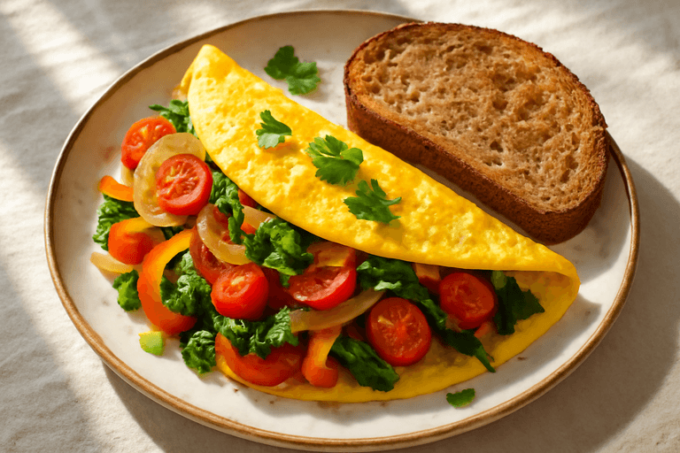 Protein-Packed Veggie Omelette with Wholegrain Toast