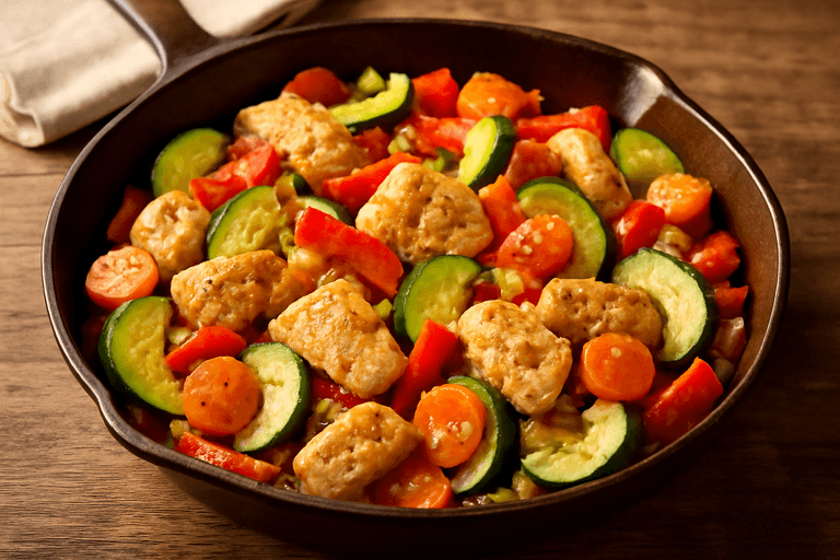 Leichter Hähnchen-Gemüse-Pfannengenuss
