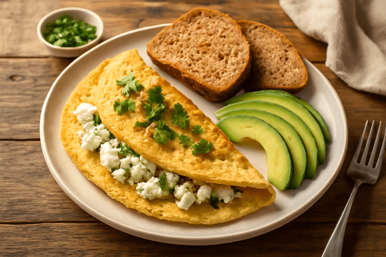 Omletă Clasică Proteică cu Avocado și Brânză