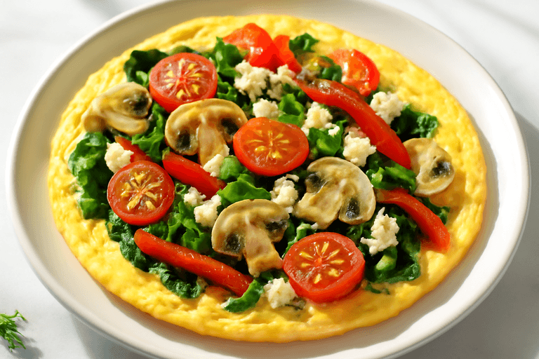 Eiweißreiches Gemüse-Omelett zum Abnehmen