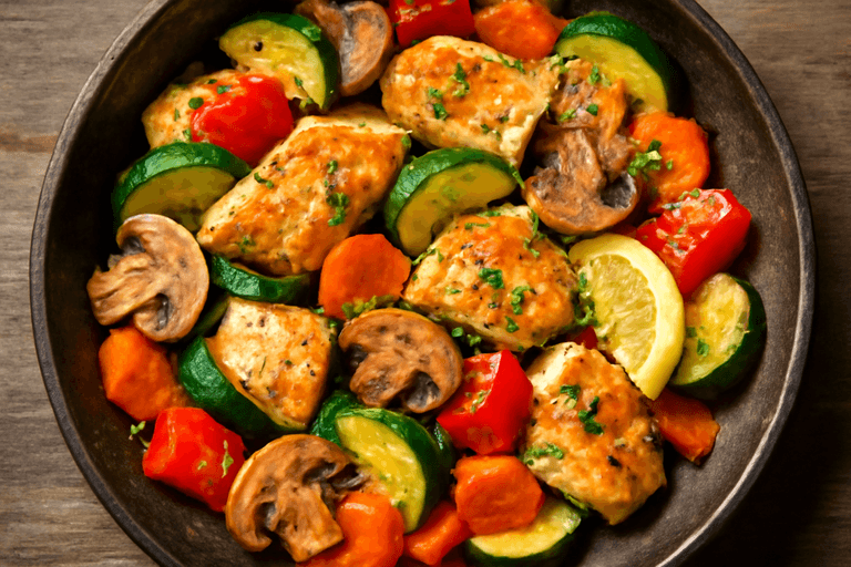 Hähnchen-Gemüse-Pfanne mit Kräutern