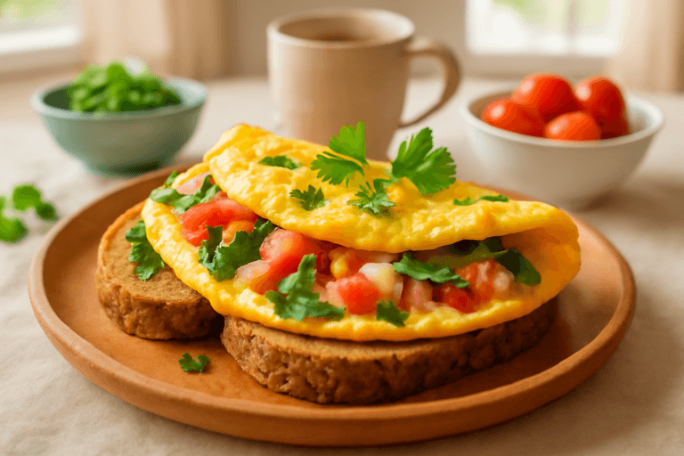 Omletă energizantă cu brânză și legume, inspirată din bucătăria clasică