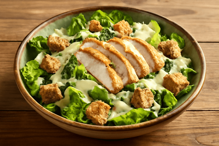 Ensalada César de Pollo Clásica y Saludable