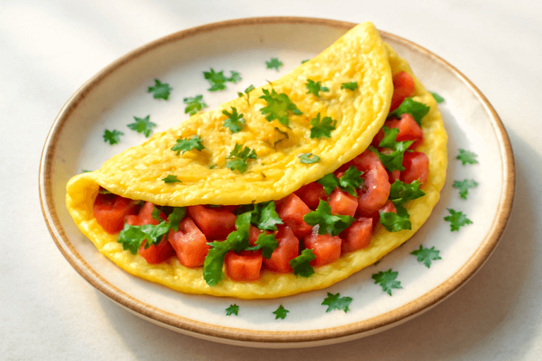 Omelette minceur aux légumes colorés