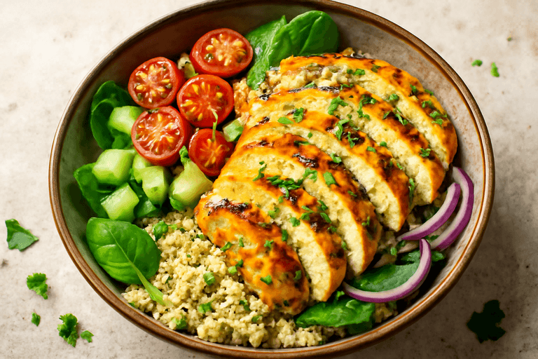 Grilled Lemon Herb Chicken & Quinoa Power Bowl