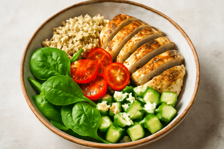 Energieboost Salade met Gegrilde Kip en Quinoa