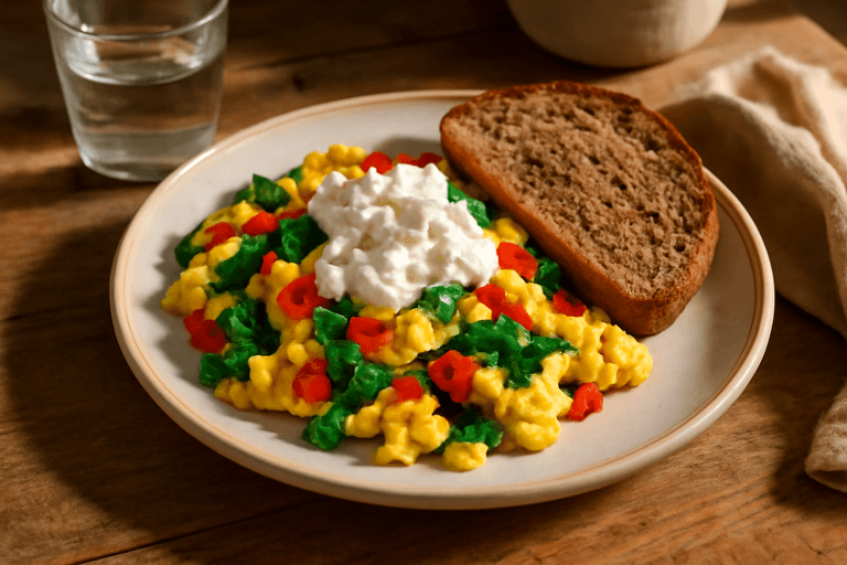 Proteinrikt egg- og grønnsaksfrokost