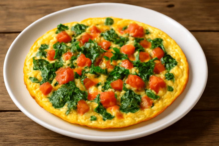 Klassisk grönsaksomelett för en hälsosam start