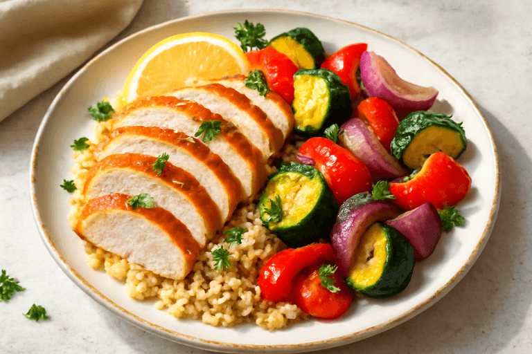 Kipfilets met Geroosterde Groenten en Quinoa