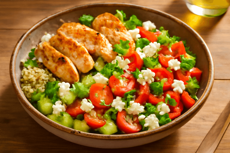 Kleurrijke kip-quinoasalade