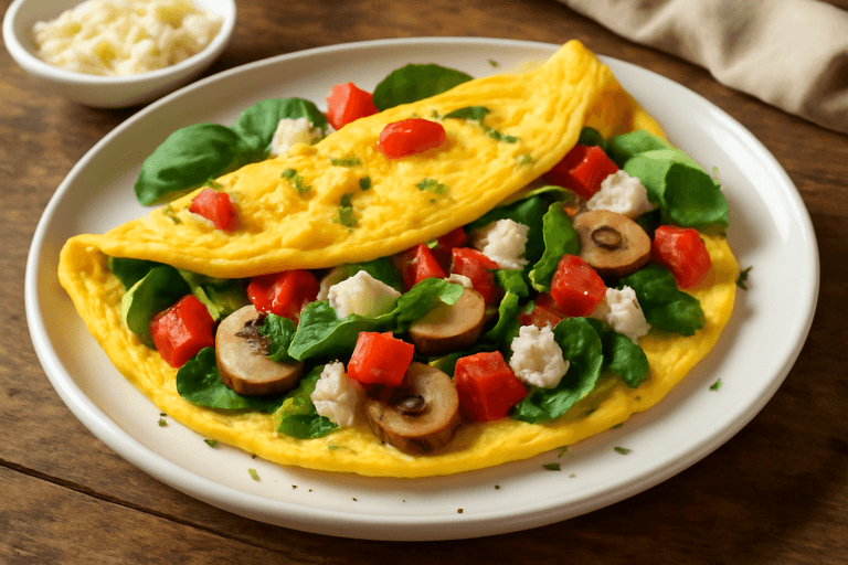 Omletă sănătoasă cu legume și brânză feta