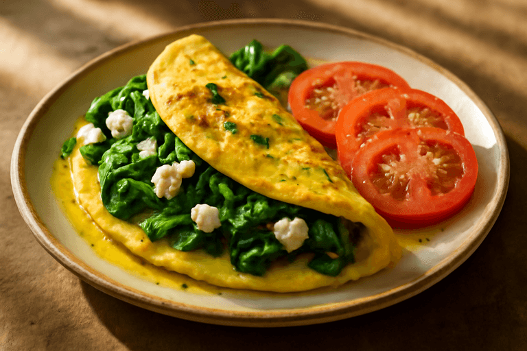 Κλασική Ομελέτα με Σπανάκι & Τυρί Φέτα