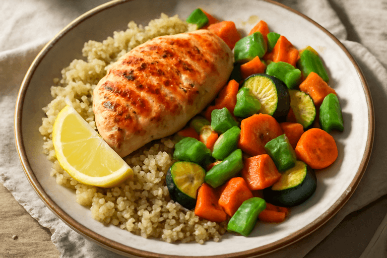 Κοτόπουλο Σχάρας με Λαχανικά και Κινόα