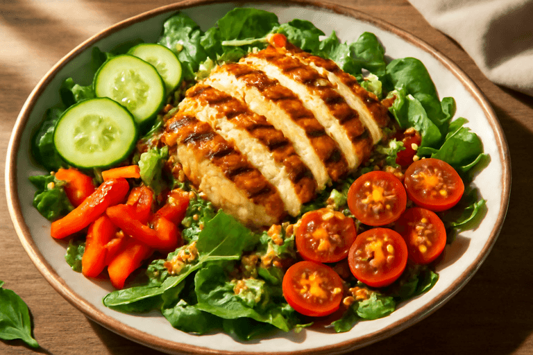 Kleurrijke Gegrilde Kipsalade met Quinoa