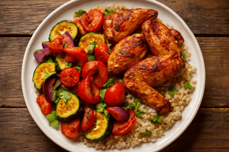 Gegrilde Kipvleugels met Mediterrane Groenten