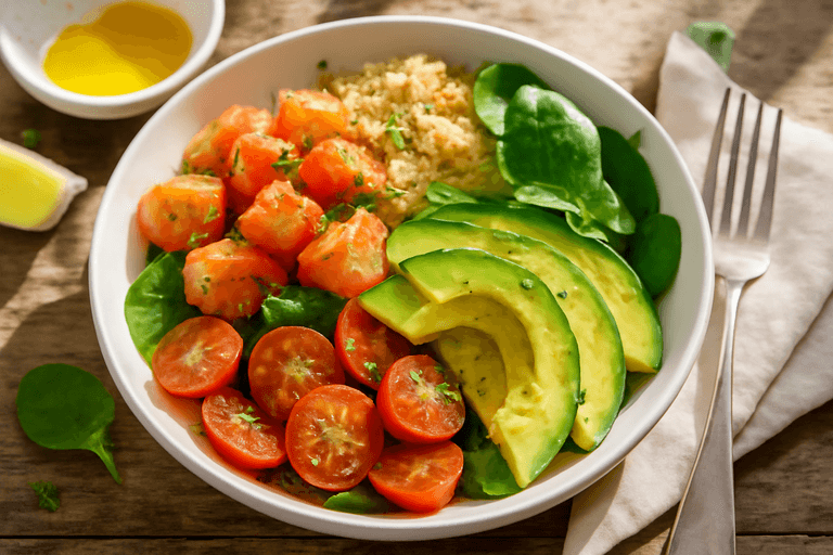 Proteinrik Laksesalat med Quinoa og Avocado
