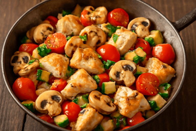 Leichtes Hähnchen-Gemüse-Pfannengericht