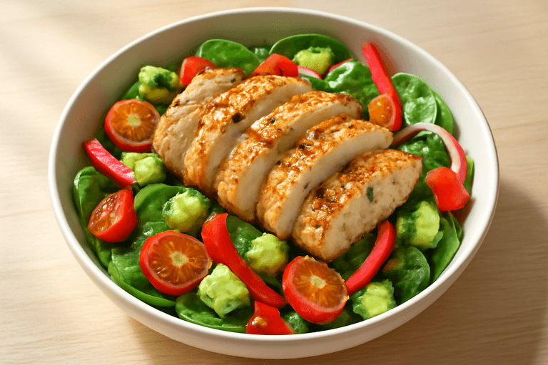 Kleurrijke Gegrilde Kip Groentesalade