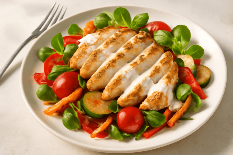 Energizer Kipsalade met Geroosterde Groenten