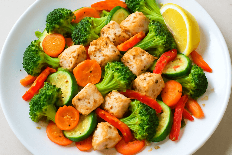 Leichtes Hähnchen-Gemüse-Pfännchen