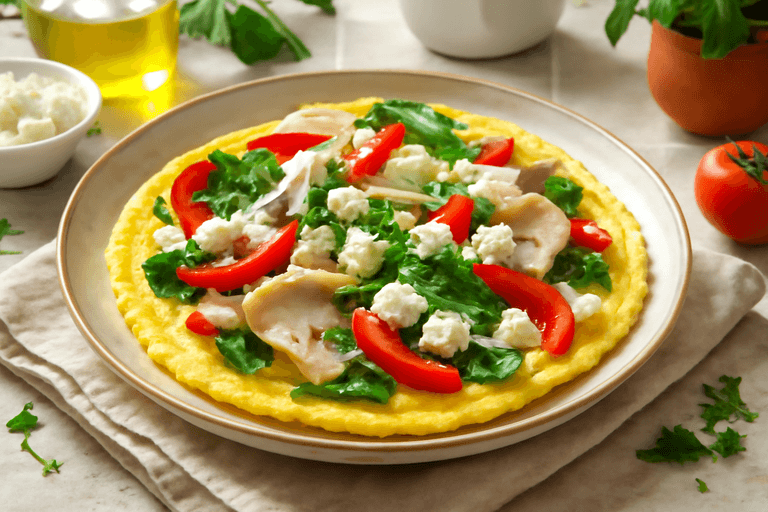 Ομελέτα Πρωινού με Λαχανικά και Καπνιστή Γαλοπούλα