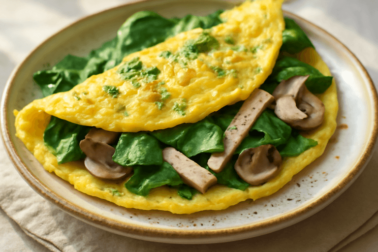 Tortilla saludable de espinacas y pavo