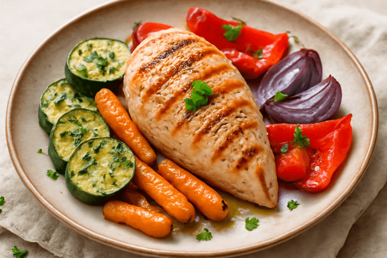Pechuga de Pollo a la Plancha con Verduras Asadas
