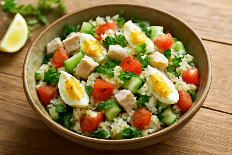 Enerji Dolu Toyuq və Düyü Salatı