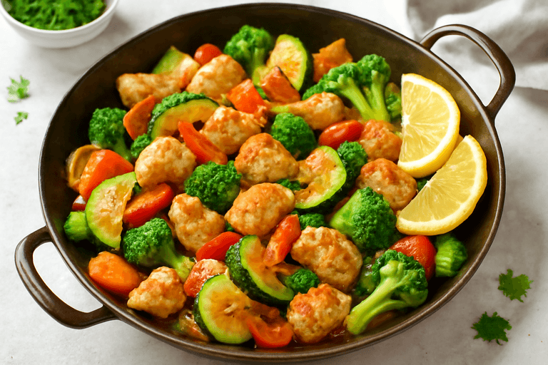 Leichte Hähnchen-Gemüse-Pfanne