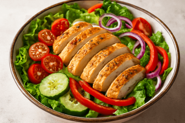 Ensalada Mediterránea de Pollo a la Plancha