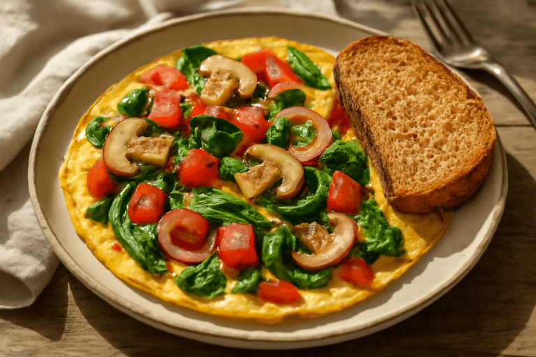 Omelette santé aux légumes de saison