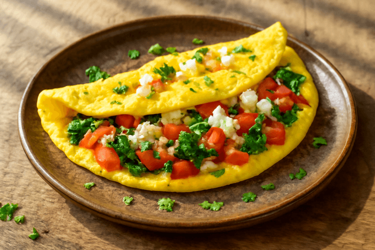 Omelette de vegetales clásico y saciante