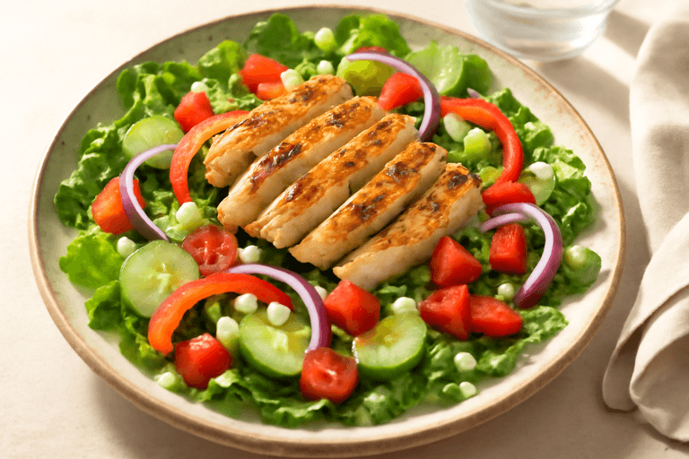 Ensalada Mediterránea de Pollo a la Parrilla