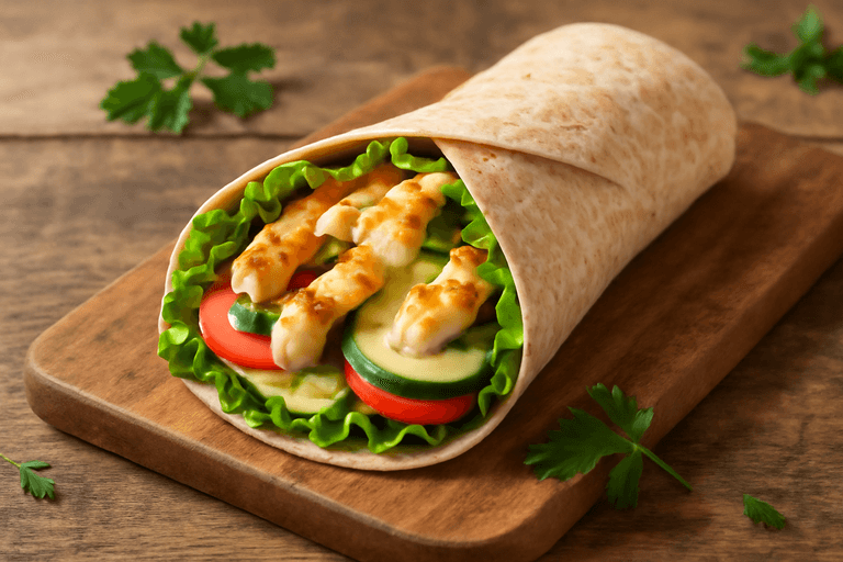 Leichter Hähnchen-Gemüse Wrap