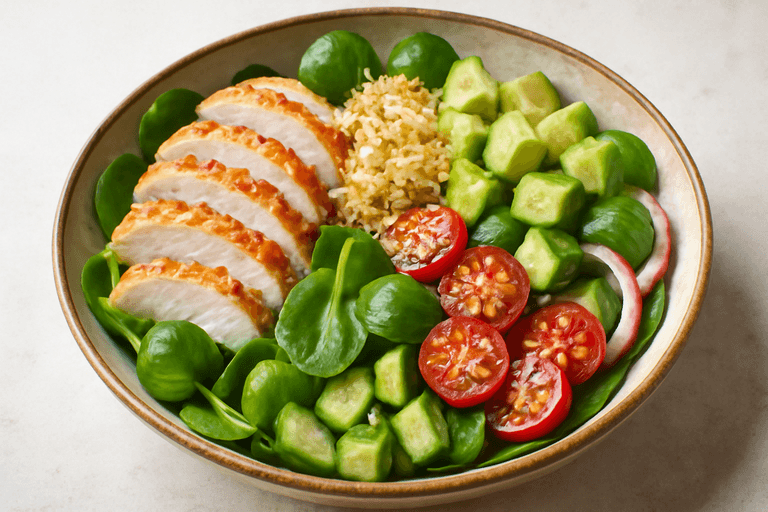 Lätt kycklingsallad med quinoa & avokado