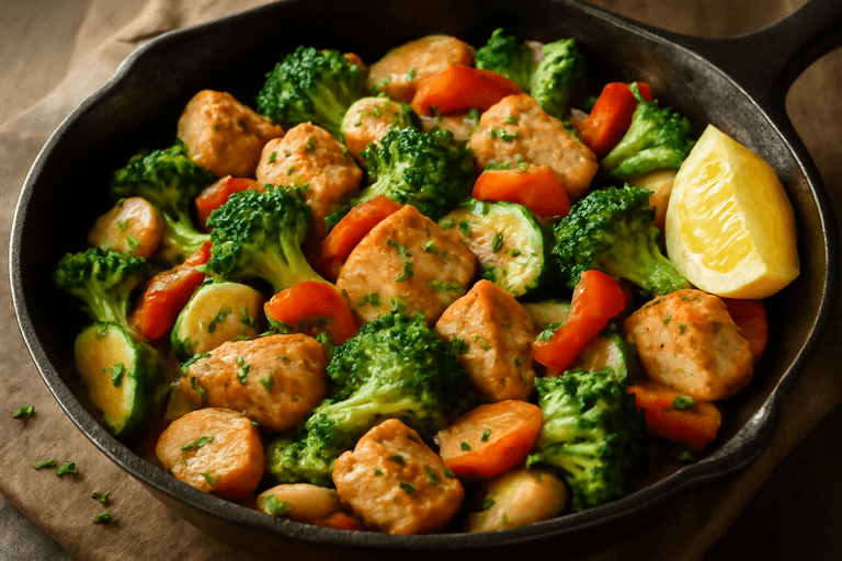 Hähnchen-Gemüse-Pfanne mit Kräutern