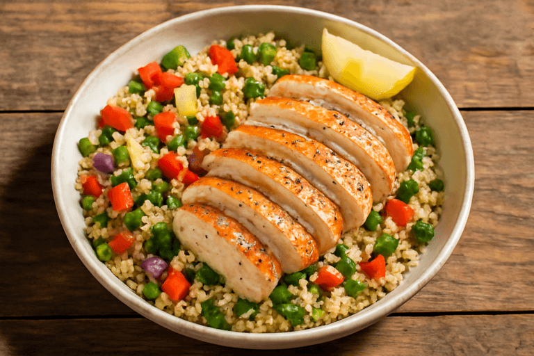 Κοτόπουλο Σχάρας με Λαχανικά και Κινόα